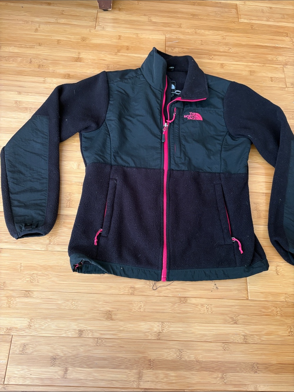 The North Face Black Fleece Jacket with Pink Accents